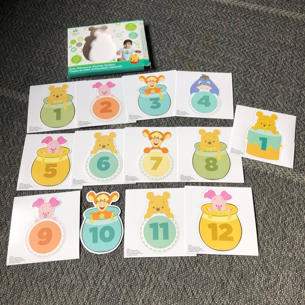 Disney Winnie the Pooh Monthly Milestone Sticker Set